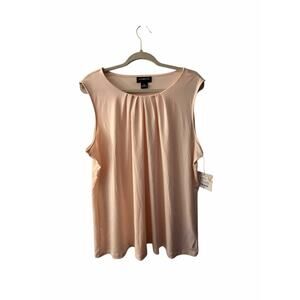 Liz Claiborne Sleeveless NWT Top XXL Light Pink, Stretchy, Pleated Front